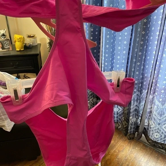 Skims recycled swim halter top cut-out monokini. (TAFFY) - Picture 3 of 14